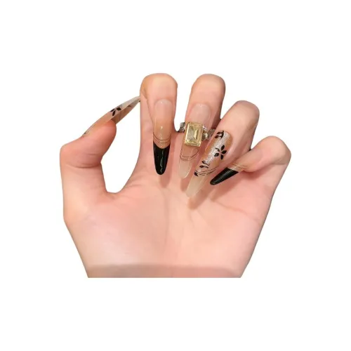 XIAMEIYU RAD Кленовый National Стиль Ручной Кошка'S Eye False Nail Заостренный Тип Многоцветный Jump Цвет Французский 35мм