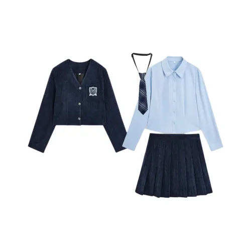 AIYIFU Темно-синий женский комплект с юбкой