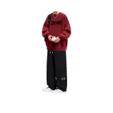 Флисовая подкладка LDB, красный свитшот + черные прямые штаны