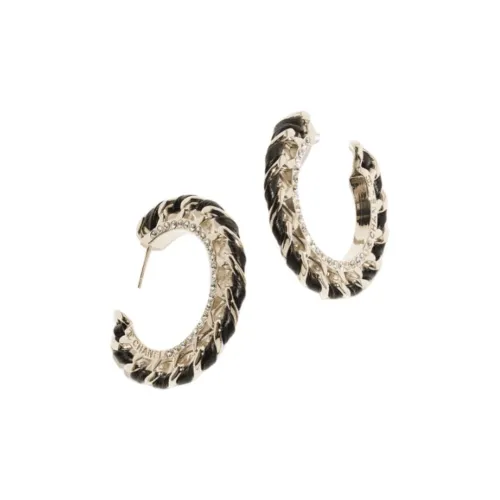 CHANEL Серьги из металла Женские Золото Черный Кристалл