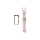 Розовый песочный + украшенный стразами серебряный кошка уши