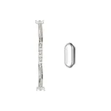 Белый циркон + серебряный ромб оболочка