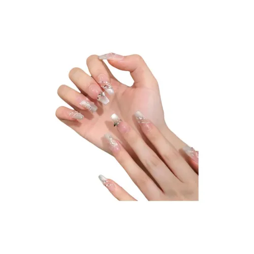 YOUYUYAN Зеркальце Луна Бабочка Кошачий глаз Элегантность False Nail Средний LADDER Телесный Румяна Стойка Coquette