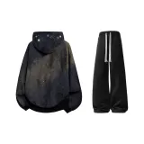 Черный свитшот [с флисовой подкладкой] + черные повседневные штаны