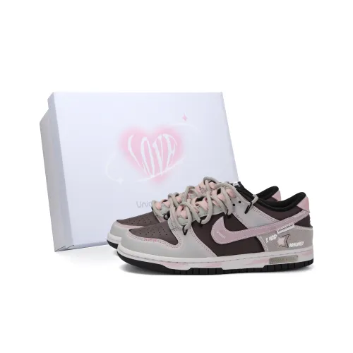 Nike Dunk Wish Сверкающие звезды Противоскользящий Легкий Амортизация Низкий Топ Детские Скейтбординг Розовый Коричневый