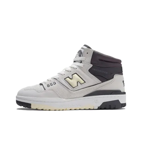 New Balance NB 650 Устойчивые к истиранию Высокие кроссовки Винтажные баскетбольные кроссовки Мужские Белый Фиолетовый
