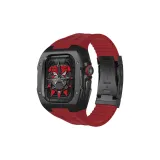 [Классический черный корпус с черным средним bezel] Красный фторкаучуковый ремешок - погружная пряжка