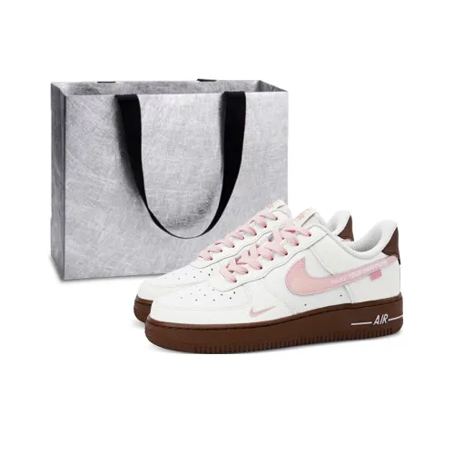 Nike Air Force 1 Устойчивые к истиранию Низкие Кроссовки для скейтбординга Женские Розовые Белые