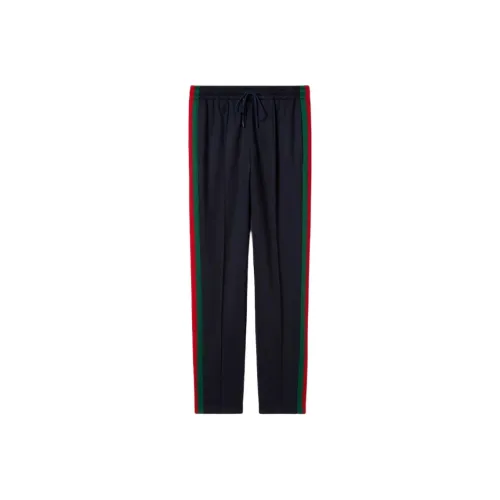 GUCCI Blue Men's Knitted Training Pants GUCCI Синий Мужские Вязаные Спортивные Штаны