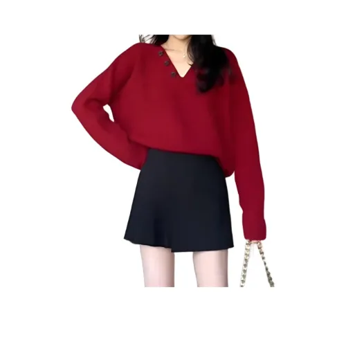 Langqing Бургунди Бесплатная доставка бренд On наклеенный женский трикотаж