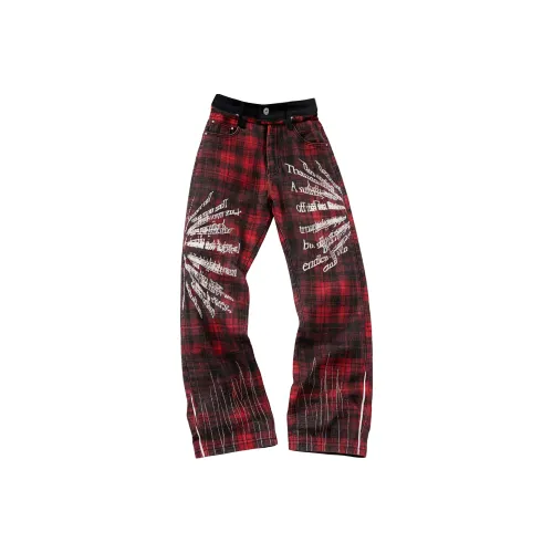 H.V.G.A Red Unisex Jeans H.V.G.A Красный Унисекс Джинсы