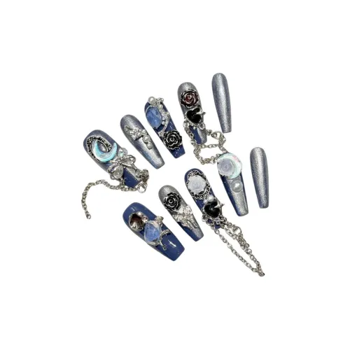 RUIJIN Осветляющий Handcrafted False Nail Синий Luxury Style Розовый Niche Style Hot Girl Съемный