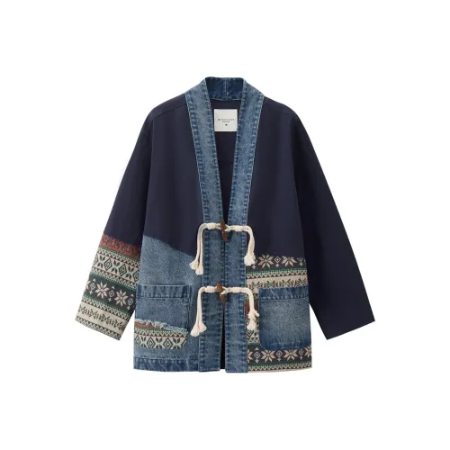 Giordano 06 Темно-синий Цветовой блок Женские Куртки