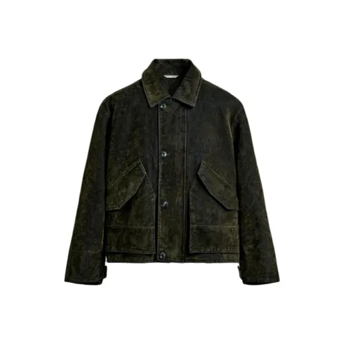 ZARA Мужские куртки темно-зеленого цвета