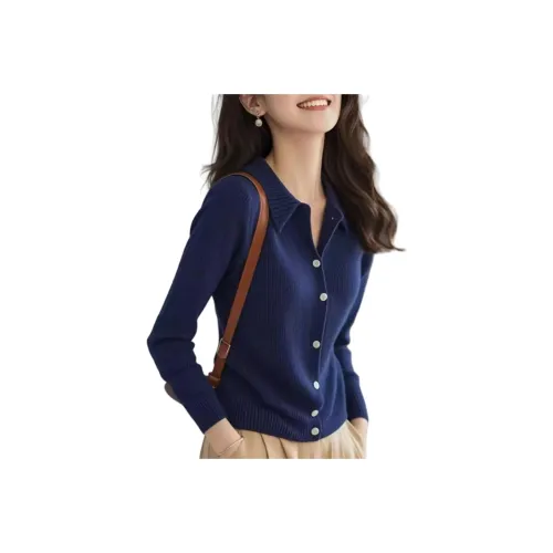 Langqing Темно-синий с бесплатным брендом наклеенный женский трикотаж