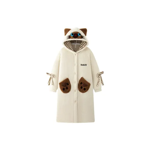 MIMOSA CHUR Kitten Sleep Lavender Women's Bath Robes