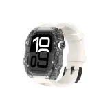 Ледник Черный+Белый Фторкаучук Ремешок для часов с Черной застежкой