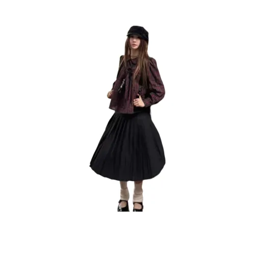 HEYNA Темно-серый Женская Повседневная Длинная Юбка