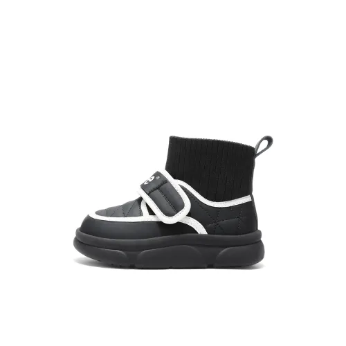 Модель совместного бренда Lee Термостойкий против скольжения и износа Высокий топ Детские зимние сапоги Черный Детский