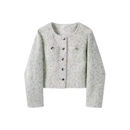 MDEHT Мятно-зеленый Женский Короткий Пальто