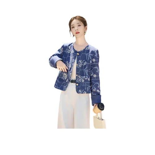 Fele.d Синий Женское Короткое Пальто