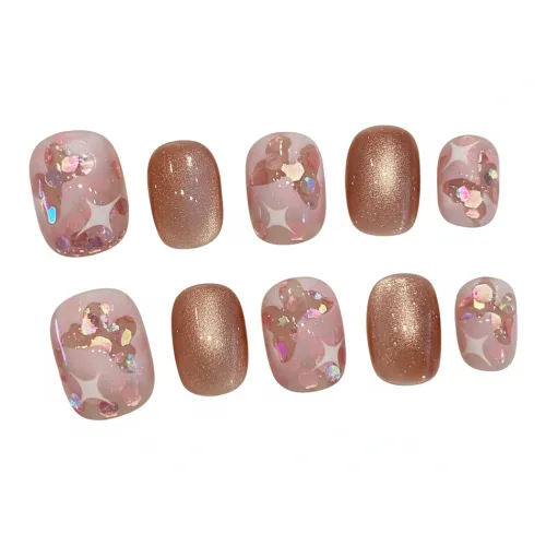 Rui Jin Бабочка Flying False Nail Короткий LADDER Яркий цвет Однотонный Кошачий глаз 16mm