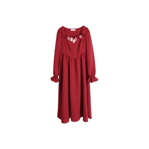 WEIYOU Длинное платье с длинными рукавами женское