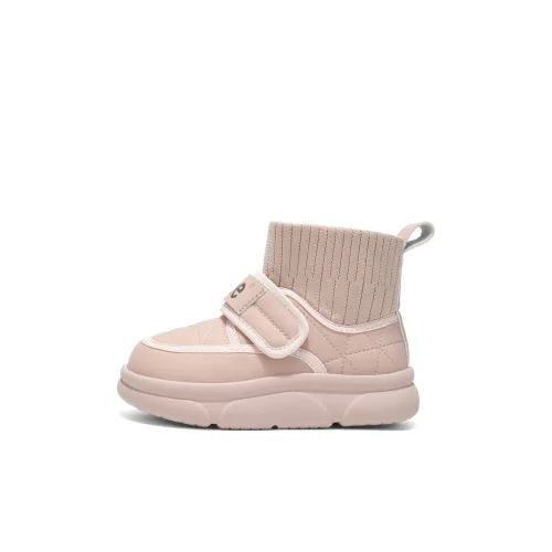 Модель Lee совместного бренда Slip Resistant Abrasion Resistant Теплоизоляционный High Top Сноубутсы Розовый Детский