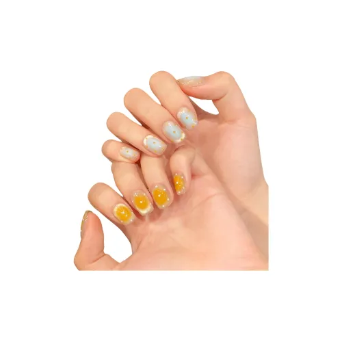 KDOW Сыр с морской солью Маленький Печенье Синий желтый Несовпадающие Кошачий глаз Handcrafted False Nail