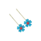 Эмаль, глазурь, заколка-невидимка, счастливый клевер: 1 пара