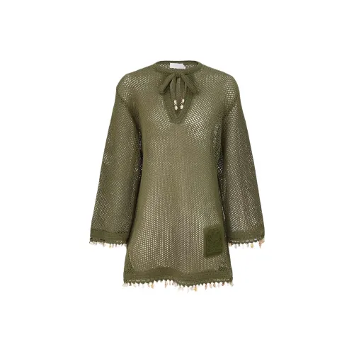 Zimmermann SS26 Длинное платье с длинными рукавами женское