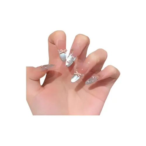 XNTX Nail Patch False Nail Oval Blue Tones Nude Instagram Style