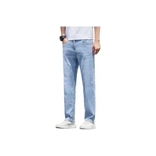 Tonlion Светло-синие Унисекс Джинсы