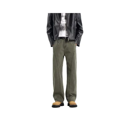 ENTONG Армия Зеленый Унисекс Джинсы