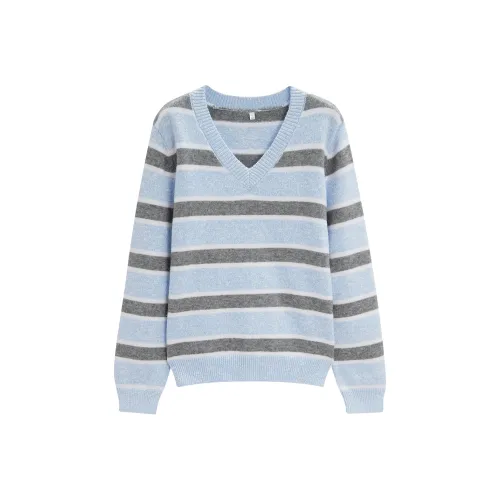 AIYIFU Синий Серый Женский Трикотаж