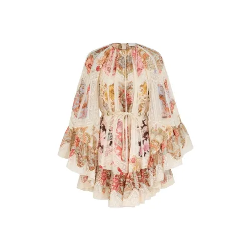 Zimmermann SS26 Длинное платье с длинными рукавами женское