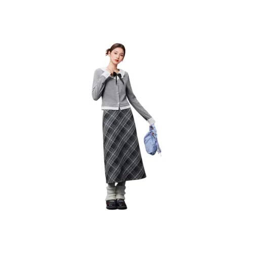 AIYIFU Серый Женский Комплект с Юбкой