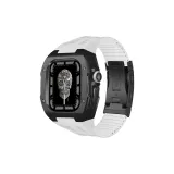 Классический черный корпус с черным средним bezel, белый ремешок из фторкаучука, крепление для погружения, пряжка