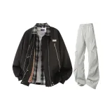 Чёрные + Светло-серые штаны