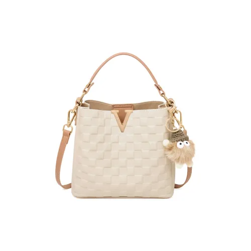 AOKANG Коровья кожа Ведрообразная сумка Стандартная Женская Экрю Слоновая серый