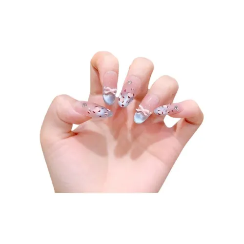 XNTX False Nail Патч False Nail Овал Синий Оттенок Телесный Стиль Instagram