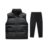 Чёрный + Чёрный Флисовые Подкладочные Повседневные Штаны