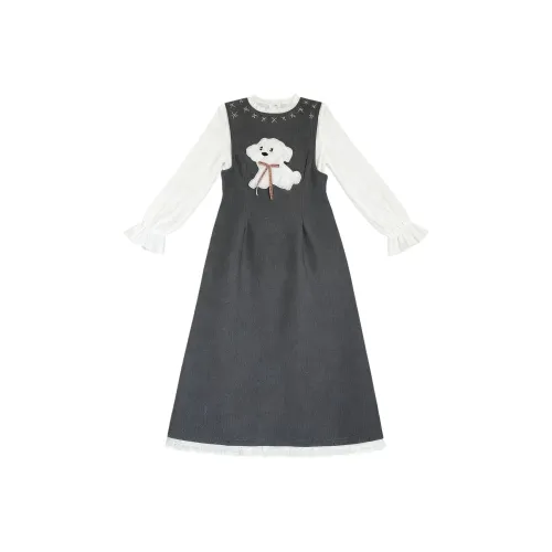 SECFLY OFFICIAL Длинное платье с длинными рукавами женское