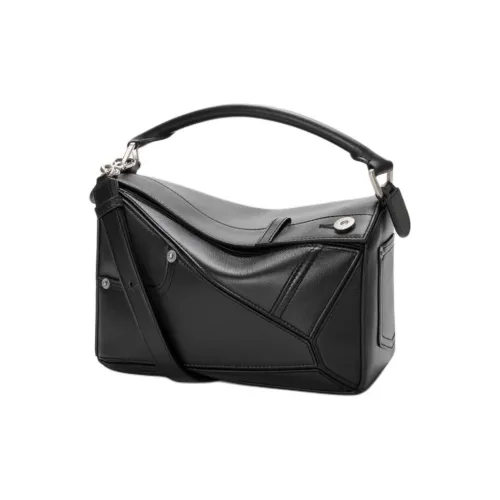 LOEWE Совместное издание Пазл Телячья кожа Сумка Маленькая Унисекс Черный