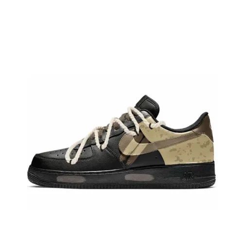Nike Air Force 1 Desert Night Sky Износостойкий и Легкий Низкий Топ Скейтборд Кроссовки Unisex Черный