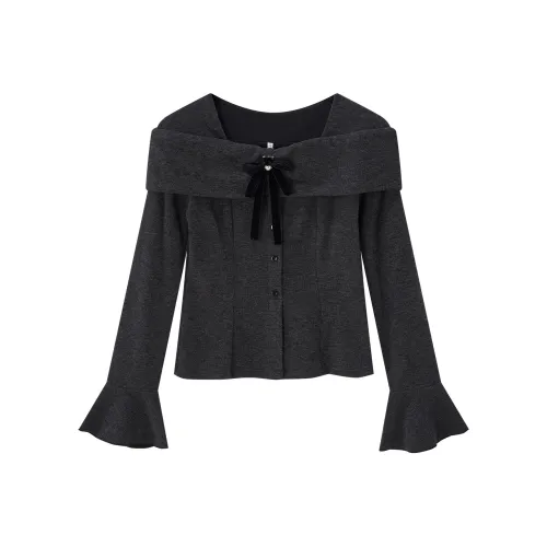 AIYIFU Темно-серый Женский Трикотаж