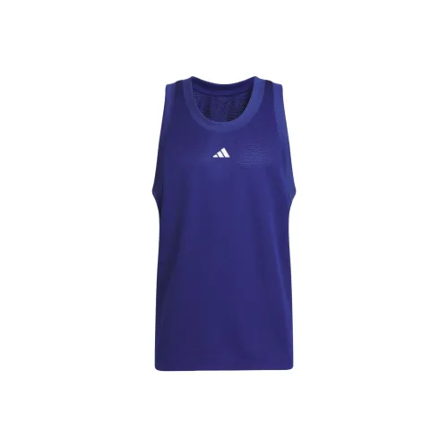 Adidas Баскетбольная победа синий белый мужская баскетбольная майка