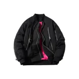 Чёрный зимний хлопковый пуховик