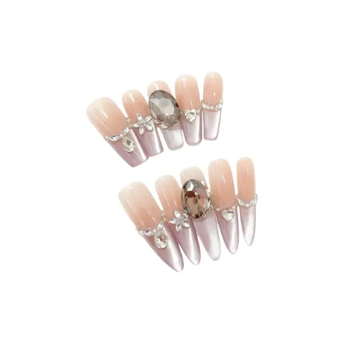 Rui Jin Виноградный Подвесной Dew False Nail MID Длина Яркий цвет Однотонный Стразы Украшенный 28 мм