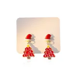Асимметричные рождественские серьги-гвоздики 03